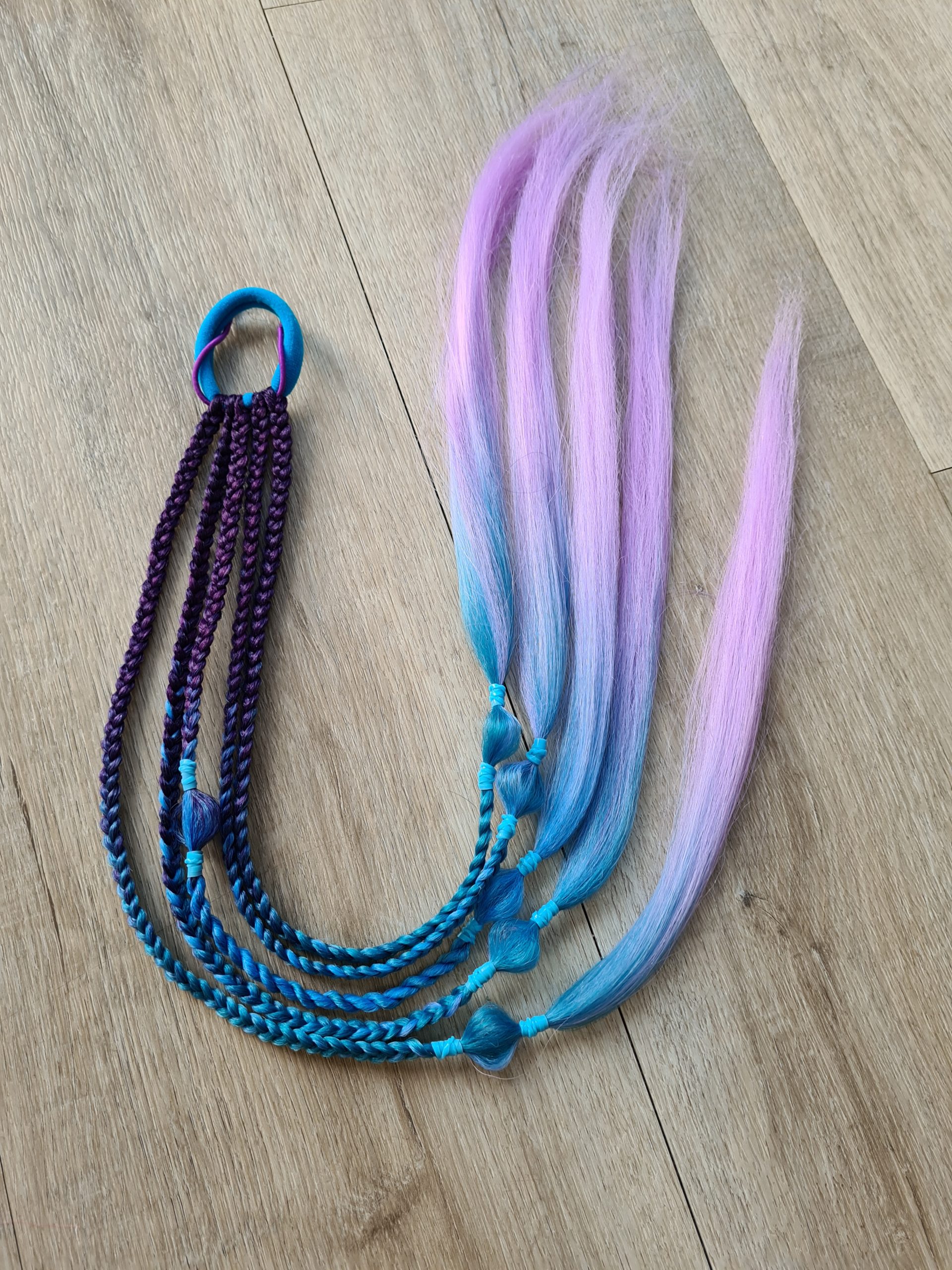 Braided Ponytail Extension Purple Blue Lilac