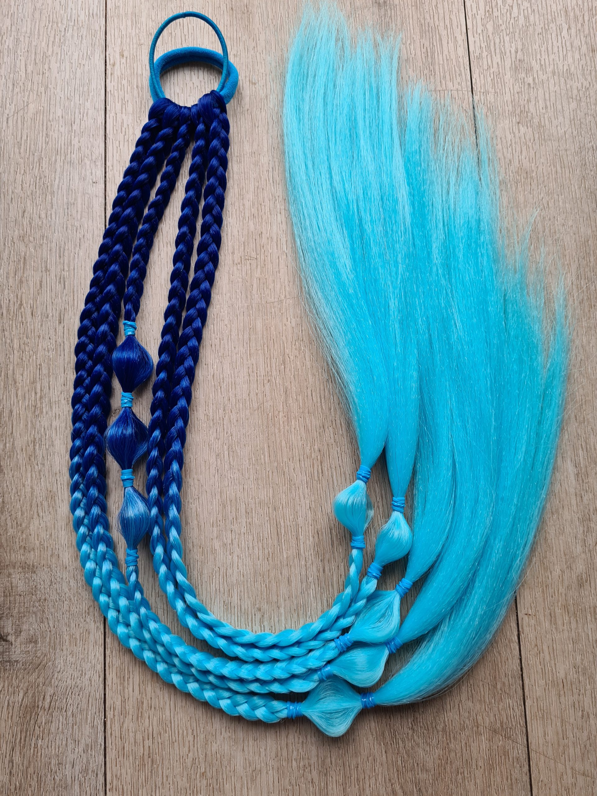 Braided Ponytail Extension Blue Blue