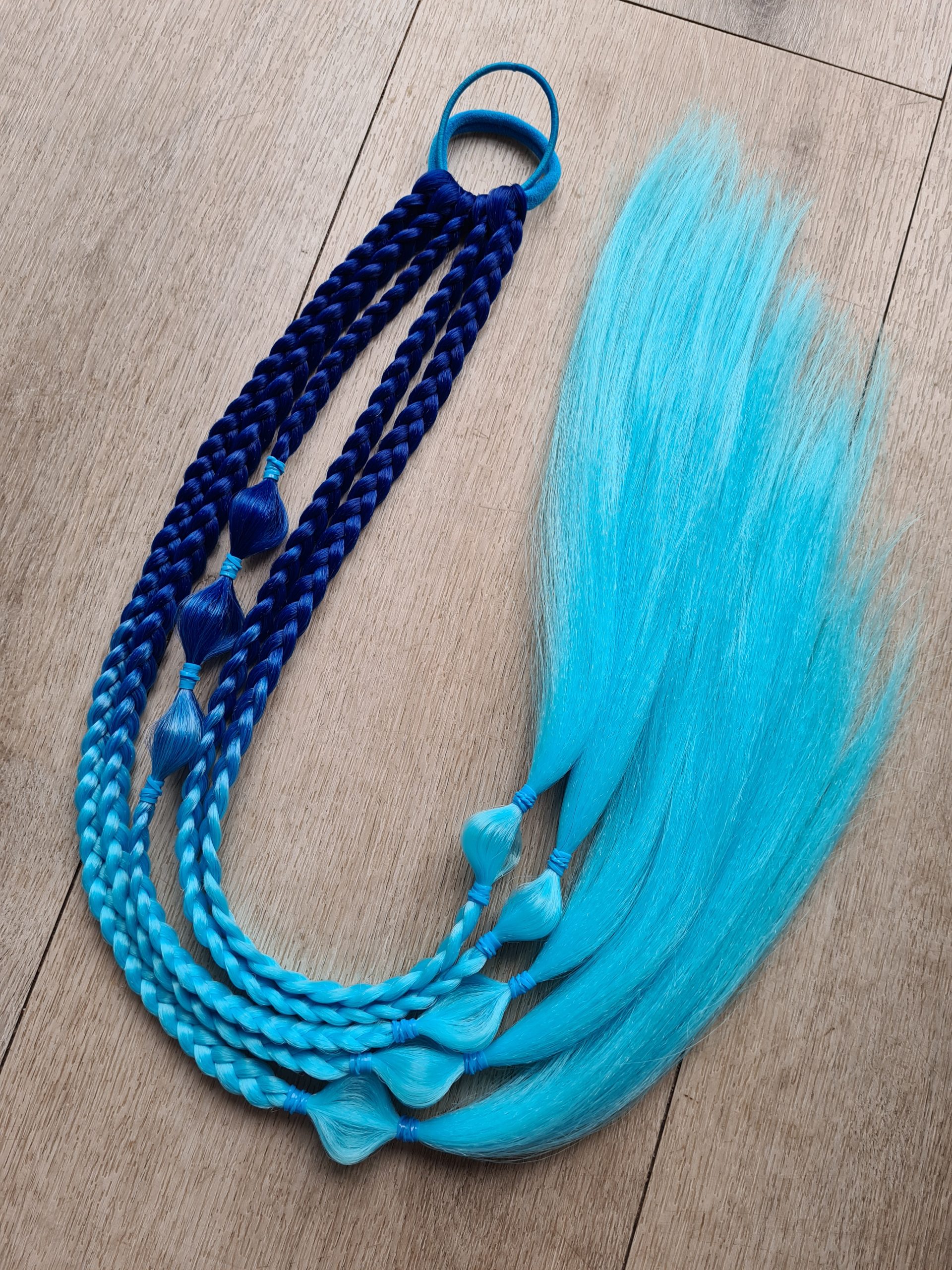 Braided Ponytail Extension Blue Blue - Image 2