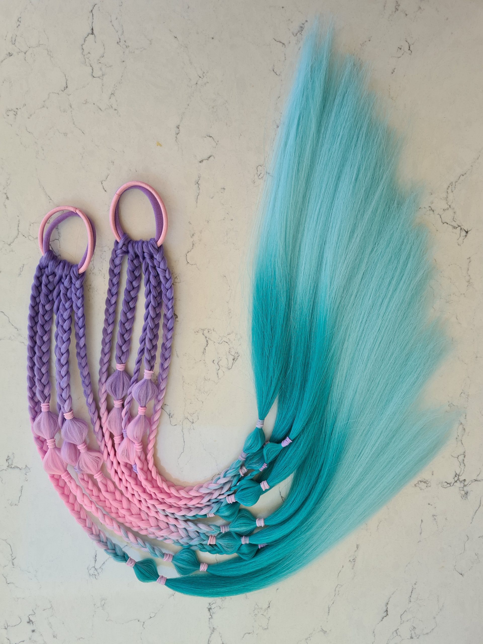 Braided Ponytail Extension Pastel Rainbow - Image 2